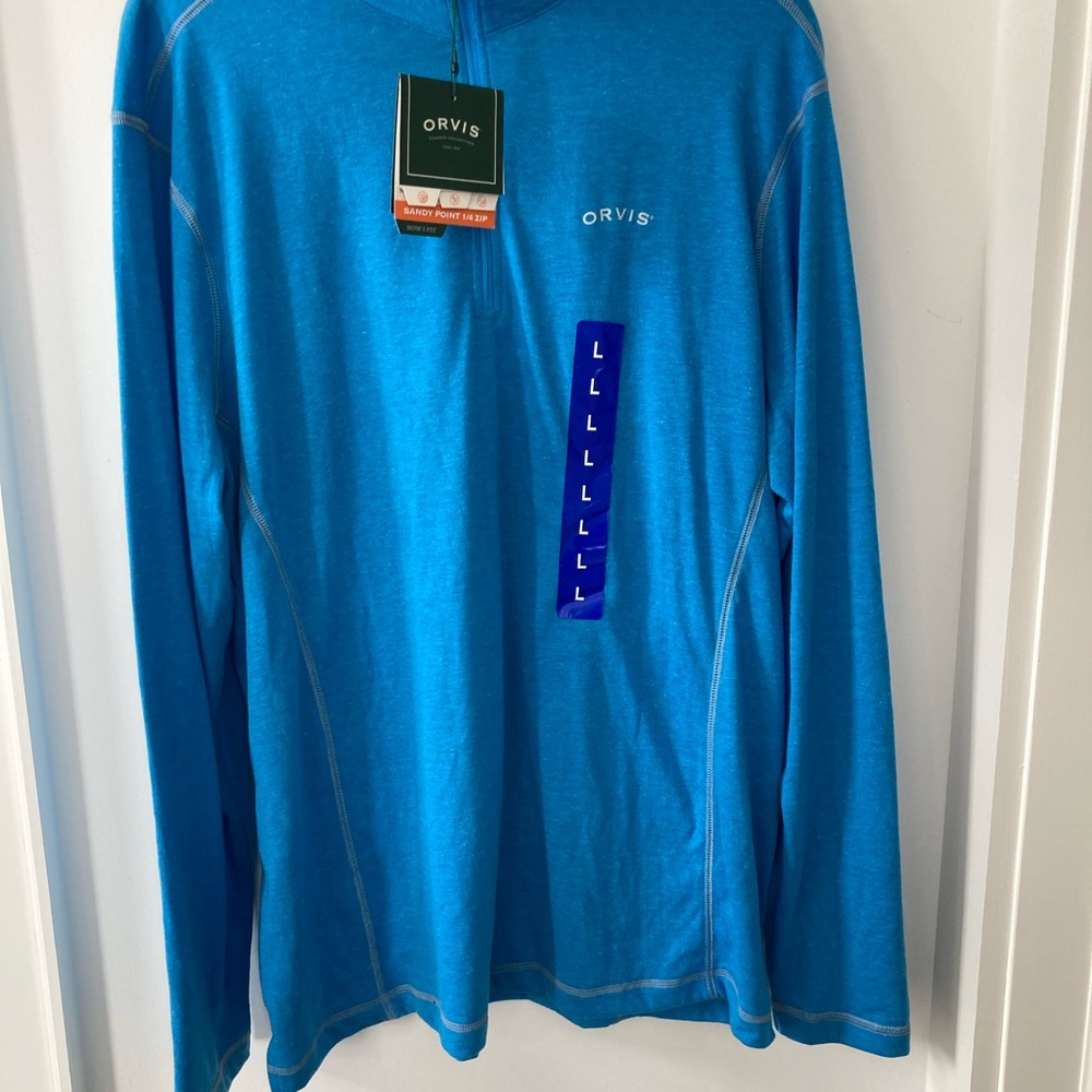 NWT Orvis Sandy Point Blue Quarter Zip